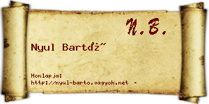 Nyul Bartó névjegykártya